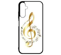 FunKaz Coque pour Samsung Galaxy A05s - - clé de Sol - solfège Musique - Musicien - Coque Noire TPU