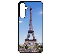 FunKaz Coque pour Samsung Galaxy A16-4G et A16-5G - Tour Eiffel Paris France - Coque Noire TPU