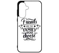 FunKaz Coque pour Samsung Galaxy A17-5G - Friends are The Family You Choose - Citation Amis Famille - Coque Noire TPU