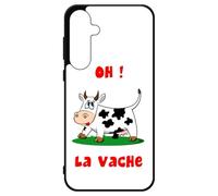 FunKaz Coque pour Samsung Galaxy A35-5G - Oh la Vache - Humour - Coque Noire TPU