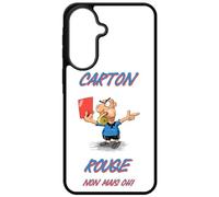 FunKaz Coque pour Samsung Galaxy A37-5G - Arbitre Carton Rouge, Non mais Oh, Sport Arbitrage - Coque Noire TPU