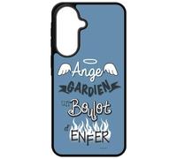 FunKaz Coque pour Samsung Galaxy A57-5G - ProseCafé© Humour : Ange Gardien Un boulot d'enfer - Coque Noire TPU