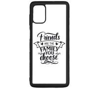 FunKaz Coque pour Samsung Galaxy M51 - Friends are The Family You Choose - Citation Amis Famille - Coque Noire TPU