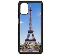 FunKaz Coque pour Samsung Galaxy M51 - Tour Eiffel Paris France - Coque Noire TPU
