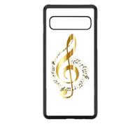 FunKaz Coque pour Samsung Galaxy S10 5G e Sol - solfège Musique - Musicien - Coque Noire TPU