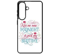 FunKaz Coque pour Samsung Galaxy S26+ - Kiss me Now Midnight is Past My Bedtime Amour Embrasse-Moi - Coque Noire TPU