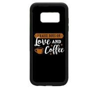 FunKaz Coque pour Samsung Galaxy S8 - I Raise Boys on Love and Coffee - Coque Noire TPU