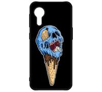 FunKaz Coque pour Samsung Galaxy XCover 5 - Ice Skull - Crâne Glace - Cône Crâne - Skull Art - Coque Noire TPU