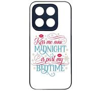 FunKaz Coque pour Xiaomi 17 - Kiss me Now Midnight is Past My Bedtime Amour Embrasse-Moi - Coque Noire TPU