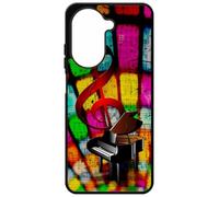 FunKaz Coque pour Xiaomi Poco C71 - clé de Sol Piano - solfège - Musique - Coque Noire TPU