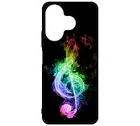 FunKaz Coque pour Xiaomi Poco M6 4G - clé de Sol enflammée - solfège Musique - Coque Noire TPU