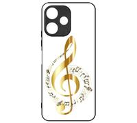 FunKaz Coque pour Xiaomi Poco M6 Pro 5G - clé de Sol - solfège Musique - Musicien - Coque Noire TPU