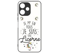 FunKaz Coque pour Xiaomi Poco M6 Pro 5G - ProseCafé© Humour : Je m'en Fous, Je suis Une Licorne - Coque Noire TPU