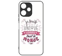 FunKaz Coque pour Xiaomi Poco M6 Pro 5G - ProseCafé© Humour : Je suis Unique comme Tout Le Monde - Coque Noire TPU