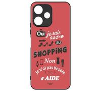 FunKaz Coque pour Xiaomi Poco M6 Pro 5G - ProseCafé© thème Humour : Oui Je suis Accro au Shopping - Coque Noire TPU