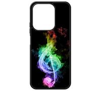 FunKaz Coque pour Xiaomi Redmi 15C (Version Europe) 4G et 5G - clé de Sol enflammée - solfège Musique - Coque Noire TPU