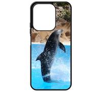 FunKaz Coque pour Xiaomi Redmi 15C (Version Europe) 4G et 5G - Dauphin Saut éclaboussure - Coque Noire TPU