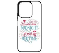 FunKaz Coque pour Xiaomi Redmi 15C (Version Europe) 4G et 5G - Kiss me Now Midnight is Past My Bedtime Amour Embrasse-Moi - Coque Noire TPU