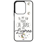 FunKaz Coque pour Xiaomi Redmi 15C (Version Europe) 4G et 5G - ProseCafé© Humour : Je m'en Fous, Je suis Une Licorne - Coque Noire TPU