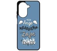 FunKaz Coque pour Xiaomi Redmi A5 4G (Version Europe) - ProseCafé© Humour : Ange Gardien Un boulot d'enfer - Coque Noire TPU