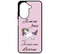 FunKaz Coque pour Xiaomi Redmi A5 (Version Monde) - Je m'en Fous Je suis Une Licorne - Coque Noire TPU