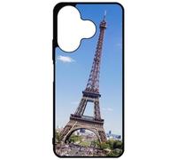 FunKaz Coque pour Xiaomi Redmi Note 13R - Tour Eiffel Paris France - Coque Noire TPU