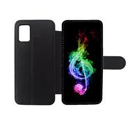 FunKaz Etui Cuir pour Samsung Galaxy A51-4G e Sol enflammée - solfège Musique - Housse Fermeture magnétique