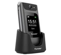 Funker C250 Comfort 4G Téléphone portable Volt de couvercle pour les personnes âgées, boutons et grandes touches, facile, bouton SOS, USB-C, 3 mémoires directes, batterie 1450mAH, station de charge