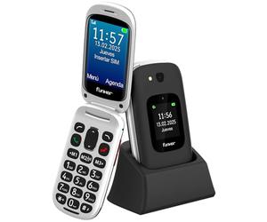Funker E350 Max Audio3 Plus 4G, Handy mit Einfach zu bedienender Abdeckung, große Tasten und Display, Audio Pro kompatibel mit Hörgeräten, Starke Lautstärke mit Verstärker, Fernkonfiguration,