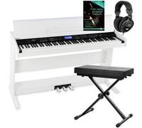 FunKey DP-88 II piano numérique blanc set avec banquette de synthé, casque, méthode d'apprentissage
