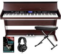 FunKey DP-88 II piano numérique brun set avec banquette de synthé, casque, méthode d'apprentissage