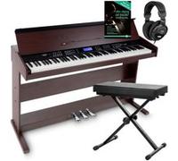 FunKey DP-88 II piano numérique brun set avec banquette de synthé, casque, méthode d'apprentissage
