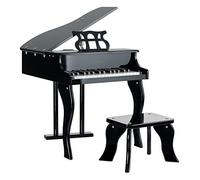 Funkey MGP-30 BK Mini Piano Jouet - Métallophone en Forme de Piano à Queue - 30 Touches Idéal pour Petites Mains - avec Couvercle Relevable et Banc de Piano - Noir Brillant