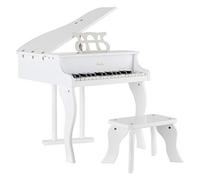 FunKey MGP-30 WH Mini Piano Jouet Blanc, 30 Touches, Assemblage Facile | Métallophone au design de piano à queue, Avec couvercle et siège relevables, Inclut un pupitre (env. 21 x 10 cm), 5 x 50 cm
