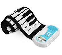 Funkey RP-37 Kids Piano Enroulable (37 touches, fonction d’enregistrement, fonction apprentissage, 8 sons, 6 morceaux démo, haut-parleur, alimentation sur batterie et secteur possible)