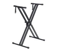 FunKey Support de Clavier Pieds Doubles en Croix Noir Réglable 7x en Hauteur de 25 à 96,5 cm en Métal Noir