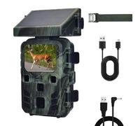 FunKind Caméra de Chasse Solaire 50MP 4K, Caméra de Chasse Nocturne avec Batterie Rechargeable de 2200 mAh, Piege Photographique Étanche IP65, Vision Nocturne Jusqu'à 25 m, Carte Mémoire Non Incluse