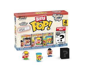 Funko Bitty Pop! 4 Pack Retro Toys: Mr. Potato Head & Mystery Minis | Goodies Officiels Mascottes - Mini Figurines 2,2 cm avec Présentoir - Déco Gâteau, Pochette Surprise et Petit Cadeau