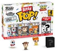Funko Bitty Pop! Toy Story Pack 4 – Forky, Woody, Gabby Gabby + Mystère – 2,2 cm – Étagère incluse