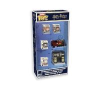 Funko Bitty Pop! Starter Set: Harry Potter - 4 Mini Figures - Town - Ride - 6 Pieces - Harry - Hermoine - Ron - Garrick Ollivander - Figurine en Vinyle de Collection - Idée Cadeau - Produit Officiel