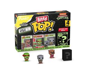 Funko Bitty Pop! Teenage Mutant Ninja Turtles - Splinter, Raphael, Rocksteady et Une Mini-Figurine Mystère en Surprise - 2.2 Cm - TMNT Collectionnable - Étagère Empilable Incluse - Idée de Cadeau