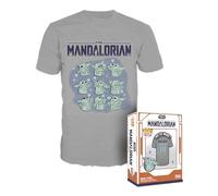 Funko Boxed Tee: Mandalorian - Grogu (The Child, Baby Yoda) on Ship - Large - Star Wars: The Mandalorian S9 - T-Shirt - Vêtements - Idée de à Manches Courtes pour Les Adultes Les Hommes