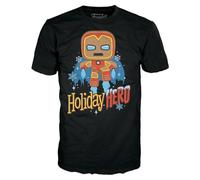 Funko Boxed Tee: Marvel Holiday - GB Iron Man - Extra Large - (XL) - T-Shirt - Vêtements - Idée de à Manches Courtes pour Les Adultes Les Hommes et Les Femmes - Produits Officiels