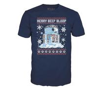 Funko Boxed Tee: Star Wars Holiday - Snowman - R2D2 Snowman - Medium - T-Shirt - Vêtements - Idée de à Manches Courtes pour Les Adultes Les Hommes et Les Femmes Fans