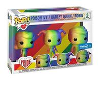 Funko DC Heroes Poison Ivy, Harley Quinn and Robin Rainbow 3-Pack Pride Pop! Vinyl Collectible Toy Figure Set - Limited Edition Exclusive