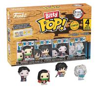 Funko – Pack 4 Bitty Pop! Demon Slayer: Nezuko Giyu Tamayo Mystère – Étagère incluse