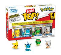 Funko Figurines Bitty Pop! Pokémon – Pack 4 Pikachu, Vaporeon, Caterpie, Cubone 2,2 cm avec étagère