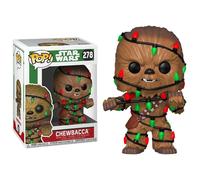 Figurine Funko Pop Star Wars Holiday Chewie with Lights Marron 8 cm