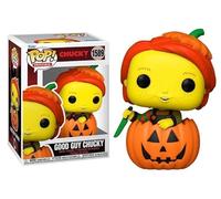 Funko Figurine vintage Good Guy Chucky avec citrouille + protection pop : figurine rétro d'Halloween en vinyle (coffret cadeau collector livré avec étui de protection ToyBop Brand Box)