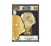 Funko Large Pop! Enamel Pin - The Mandalorian - Star Wars: Dark Side - Stormtrooper Neon - Star Wars: The Mandalorian Pin en Émail - Broche Fantaisie Mignonne à Collectionner et Sacs